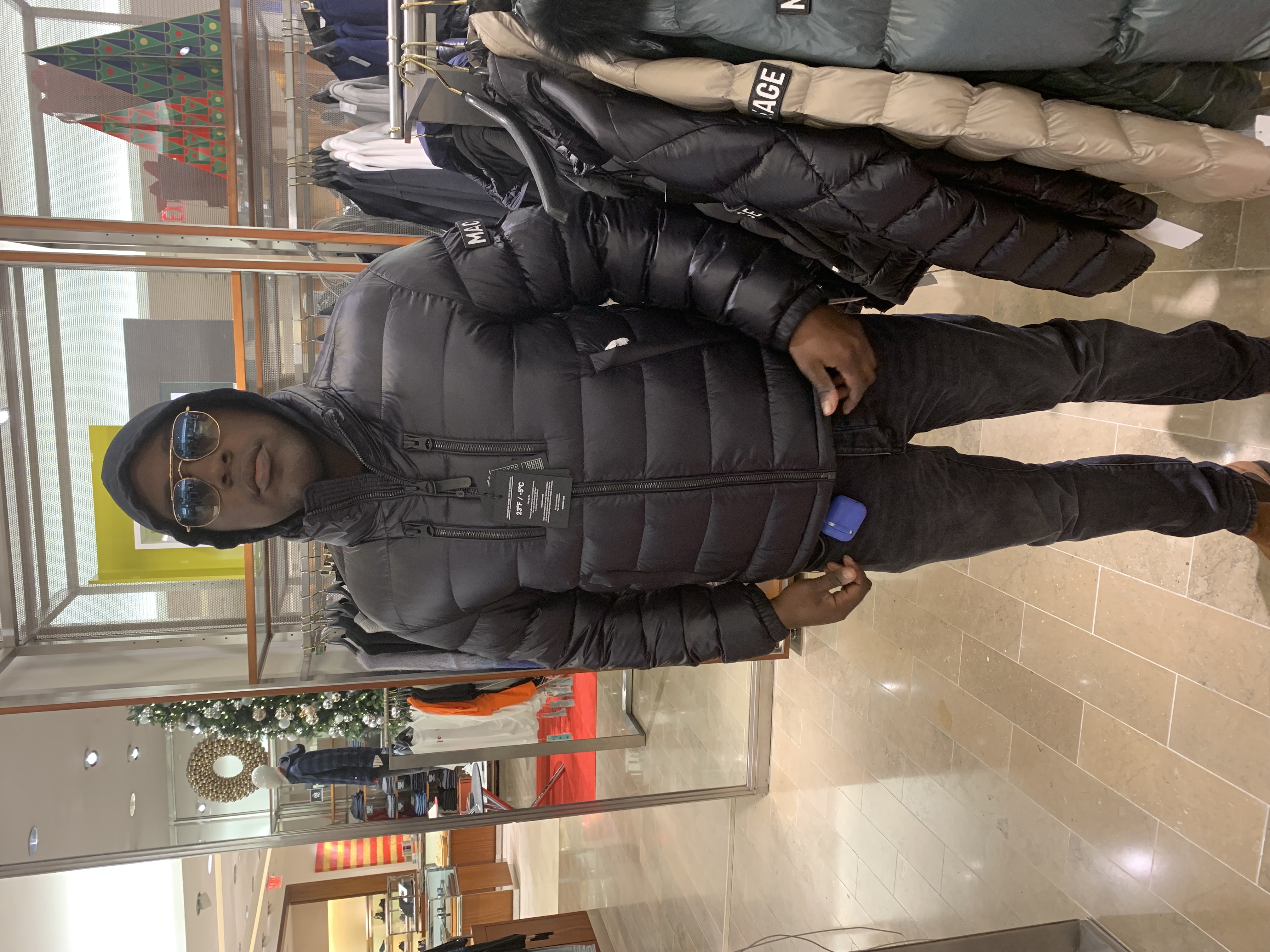 Me wearing a Mackage puffer jacket